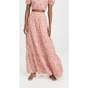 Cami NYC Nori Tiered Skirt Wallpaper Floral Size Small